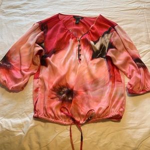 White|Black pink color 3/4 shirt